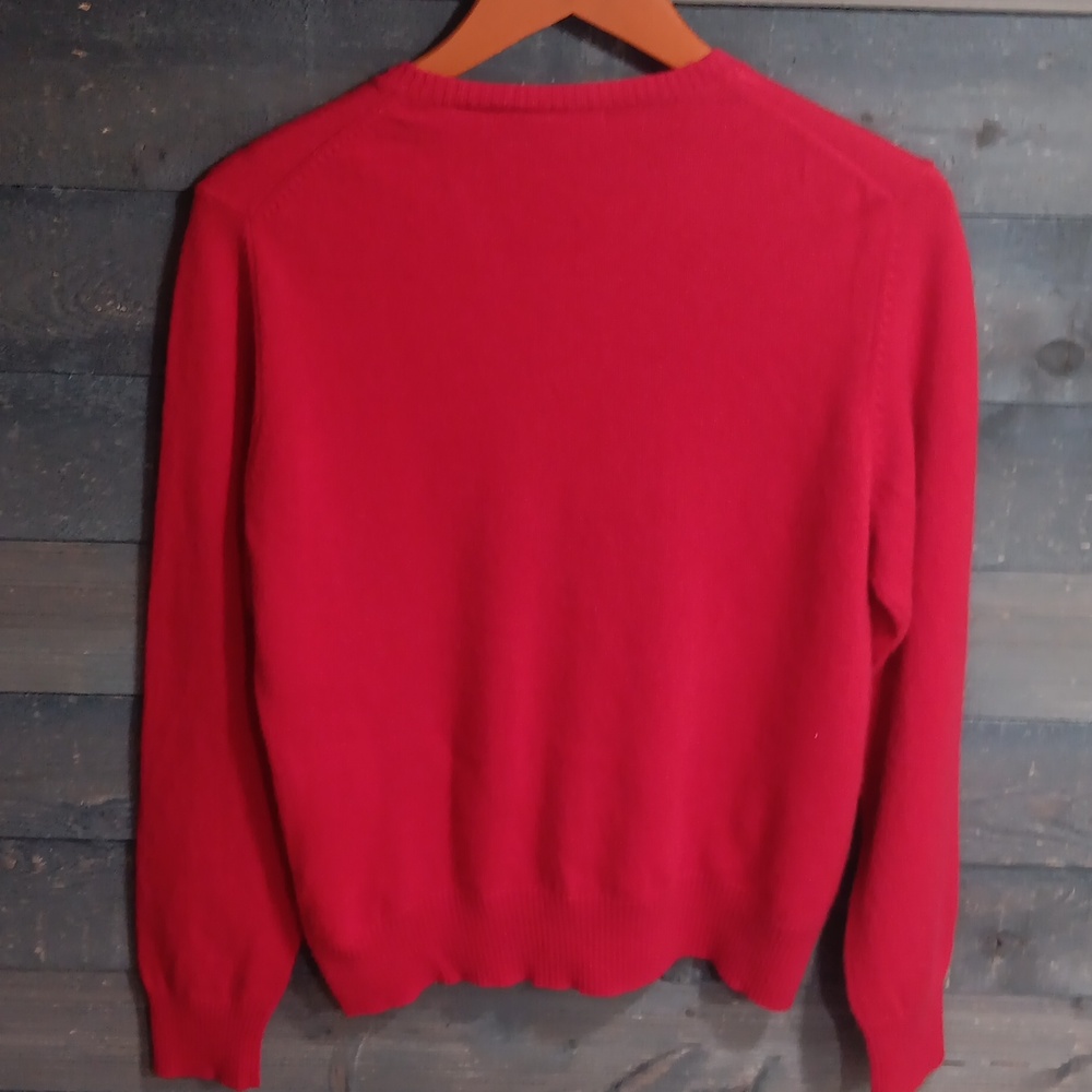 Cashmere Red Button-Up Women's Cardigan - Picture 5 of 5